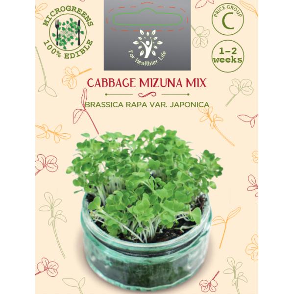 Mikrovihreät Cabbage mizuna Mix 5g