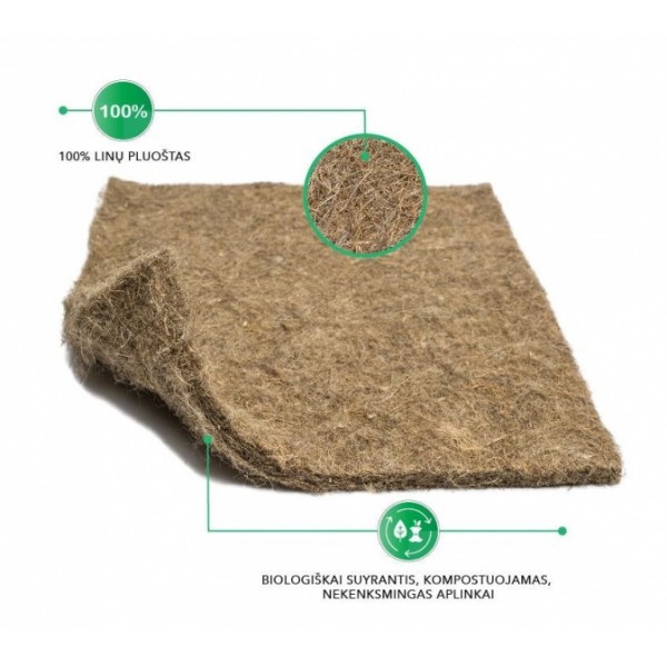 Evergreen Mat 100% pellavakuitumatto mikrovihannesten kasvattamiseen, 25 cm x 25 cm x 4 pcs.