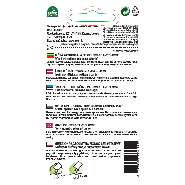 EKO minttu Round - Leaved Mint 0.1g 4122