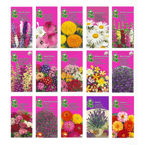 Flower seed collection cottage garden & border favorites 15pcs