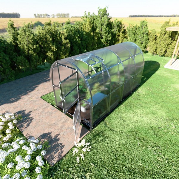 Šiltnamis KLASIKA Slim - 6 mm storio kanalinis polikarbonatas - 2 x 8 m (16 m²)