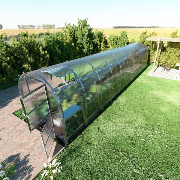 Šiltnamis KLASIKA Slim - 6 mm storio kanalinis polikarbonatas - 2 x 12 m (24 m²)