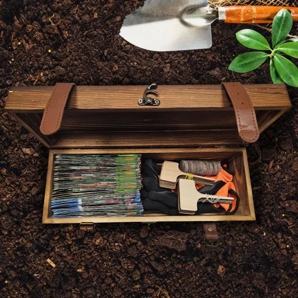 74 packet seed collection with accessories in a box